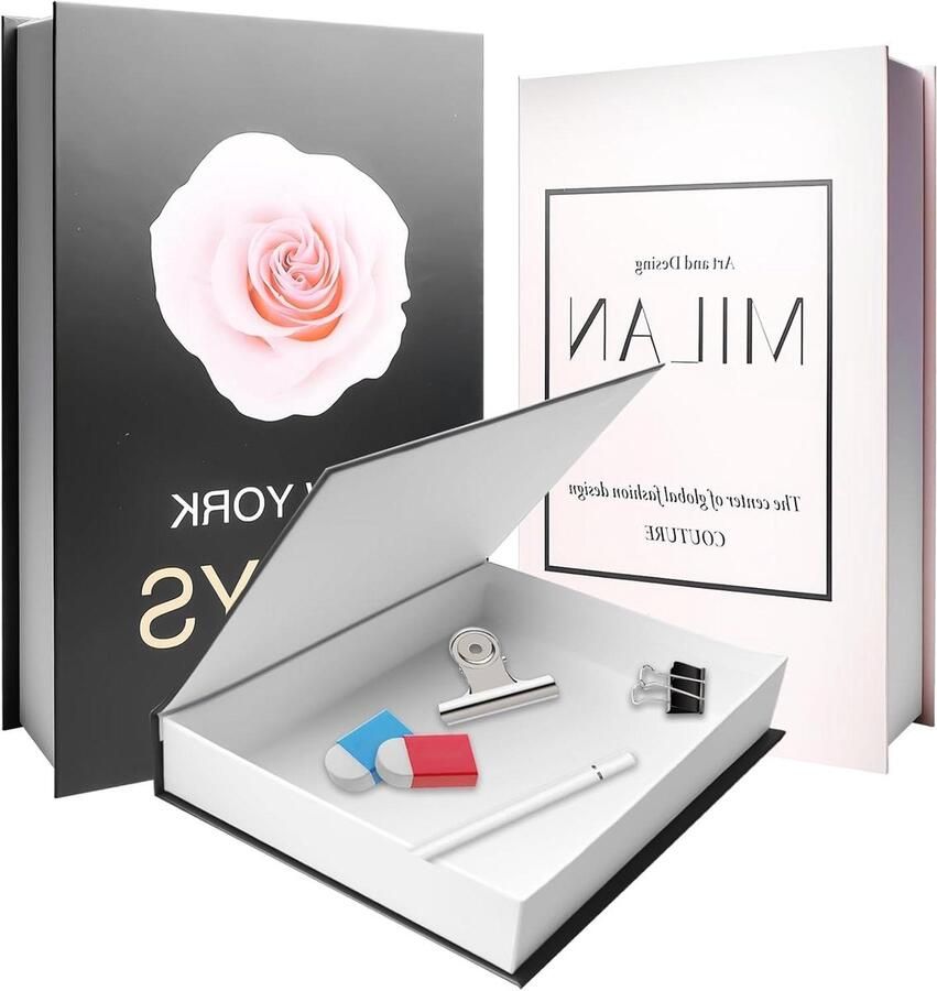 Allecto plus Set van 3 decoratieve boeken voor woondecoratie en opslag kunstboeken boekomslag en opbergbox voor salontafel en planken