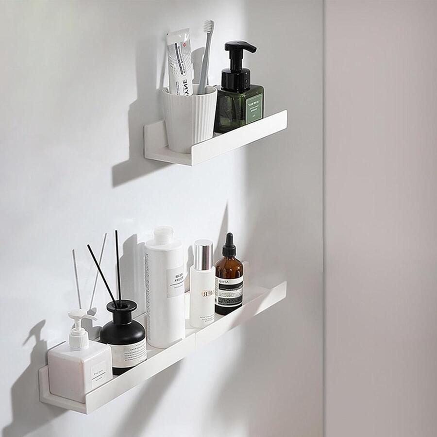 Allecto Plus Set van 3 Wandplanken Wit Zonder Boren Keukendecoratie Woonkamer SlaapkamerIFDEFice