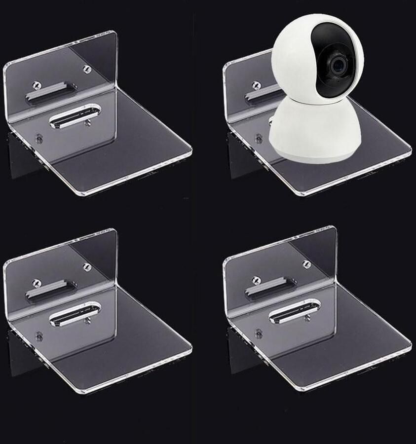 Zwevende Acryl Wandplanken Set van 4 Inclusief Zelfklevende Hangende Planken voor Slimme Luidspreker en Actiefiguren