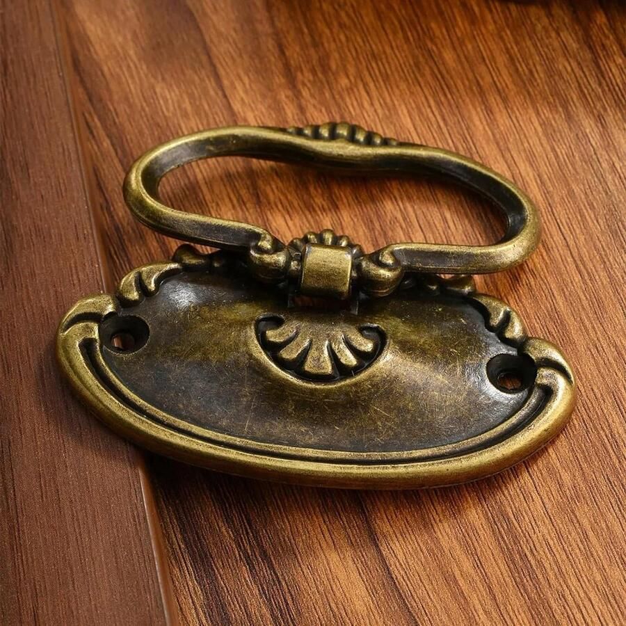 Allecto Plus Set van 4 Deurgrepen en Ladeknoppen in Retro Stijl Antieke Keukenkast Knoppen met Schroeven Geschikt voor Keuken en Garderobe Bronskleurig