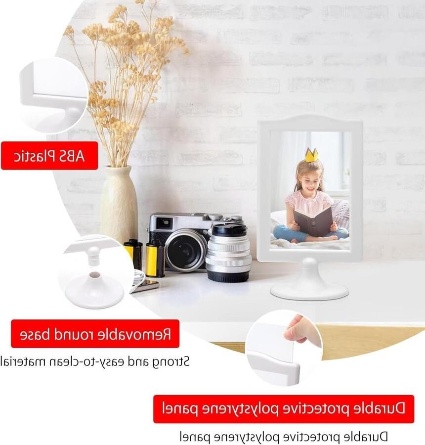 Allecto Plus Set van 4 Fotolijsten Dubbelzijdig 10x15cm Tafel Fotolijst Set Verticaal Staand met Plaats voor 2 Foto's Feest Tafelnummer Houder