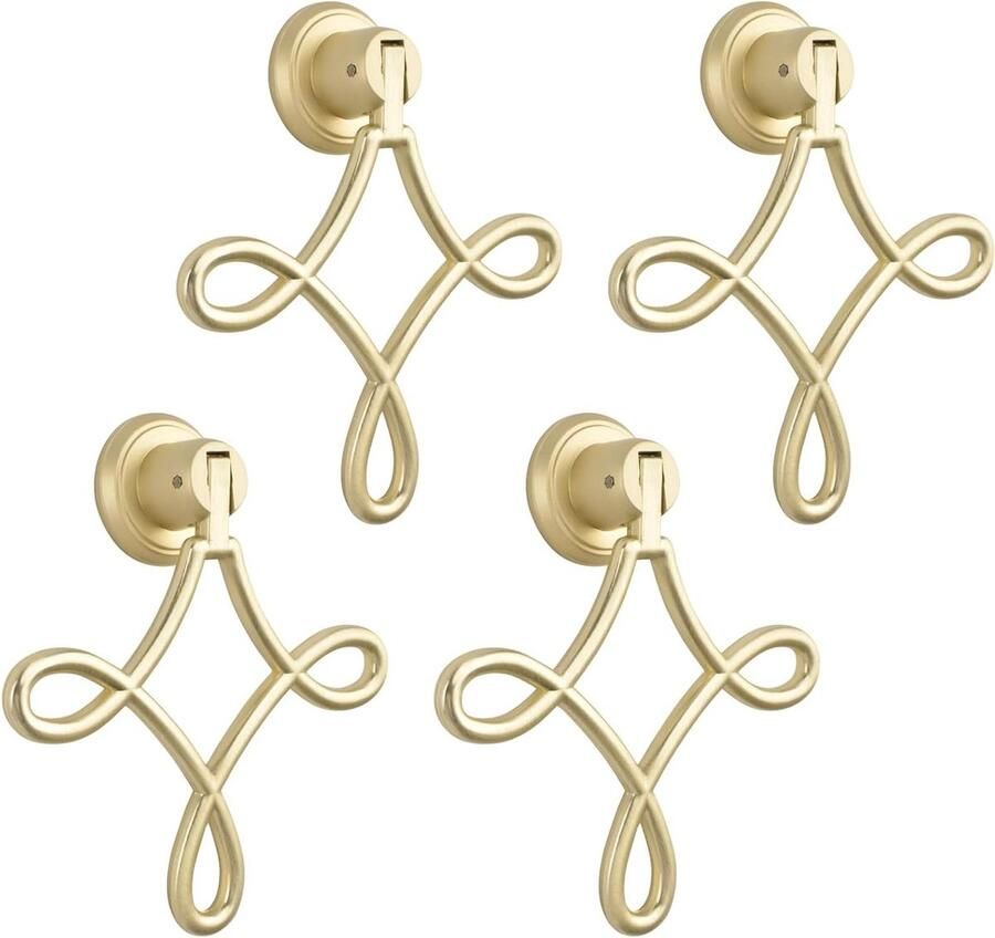 Allecto Premium Handgrepen knoppen in Chinese knoopvorm voor kasten Set van 4 Gouden afwerking Inclusief montageschroeven Decoratief detail voor meubels