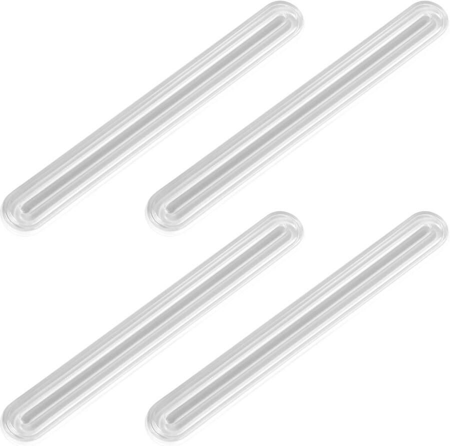 Allecto plus Set van 4 Lange Muurbeschermers voor Stoelrug 14x1 8 cm Anti-Slam Deurstrip Transparante Autodeurbumperbeschermers Siliconen Meubelbumpers Zelfklevende Bumperpadstrips voor Thuis en Kantoor