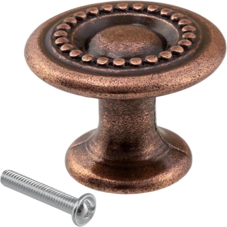 Allecto plus Set van 4 Meubelgrepen van metaal in Antiekkoperen afwerking Keukenkast Handvatten