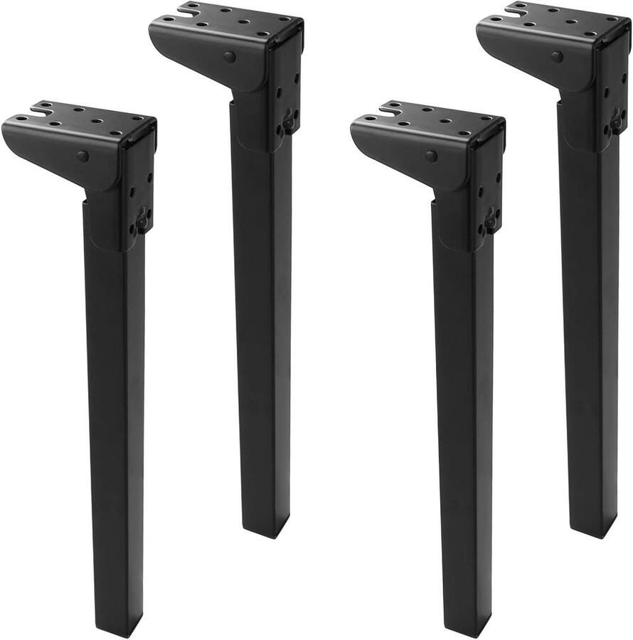 Allecto Plus Set van 4 Opklapbare Tafelpoten 35 cm 90 Graden Opklapbare Tafelpoten Zwart voor Tafel Bed Bank