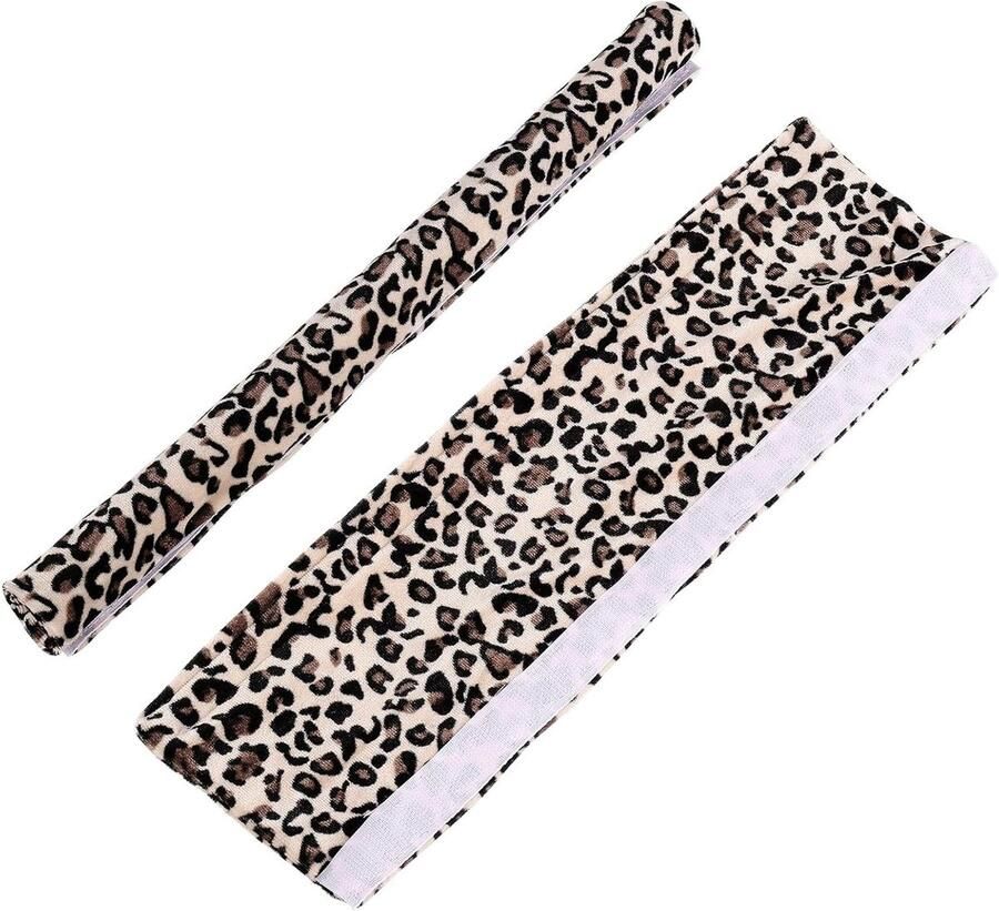 Allecto Plus Set van 4 stuks fluwelen koelkastdeurgreep covers Luipaardprint beschermers voor keukenapparaten