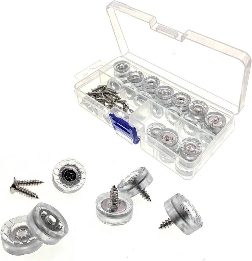 Allecto Plus Antislip Siliconen Rubber Vloerbeschermer Pads 18 mm Set van 40 Met Schroeven Geschikt voor Hardhout en Tegelvloeren