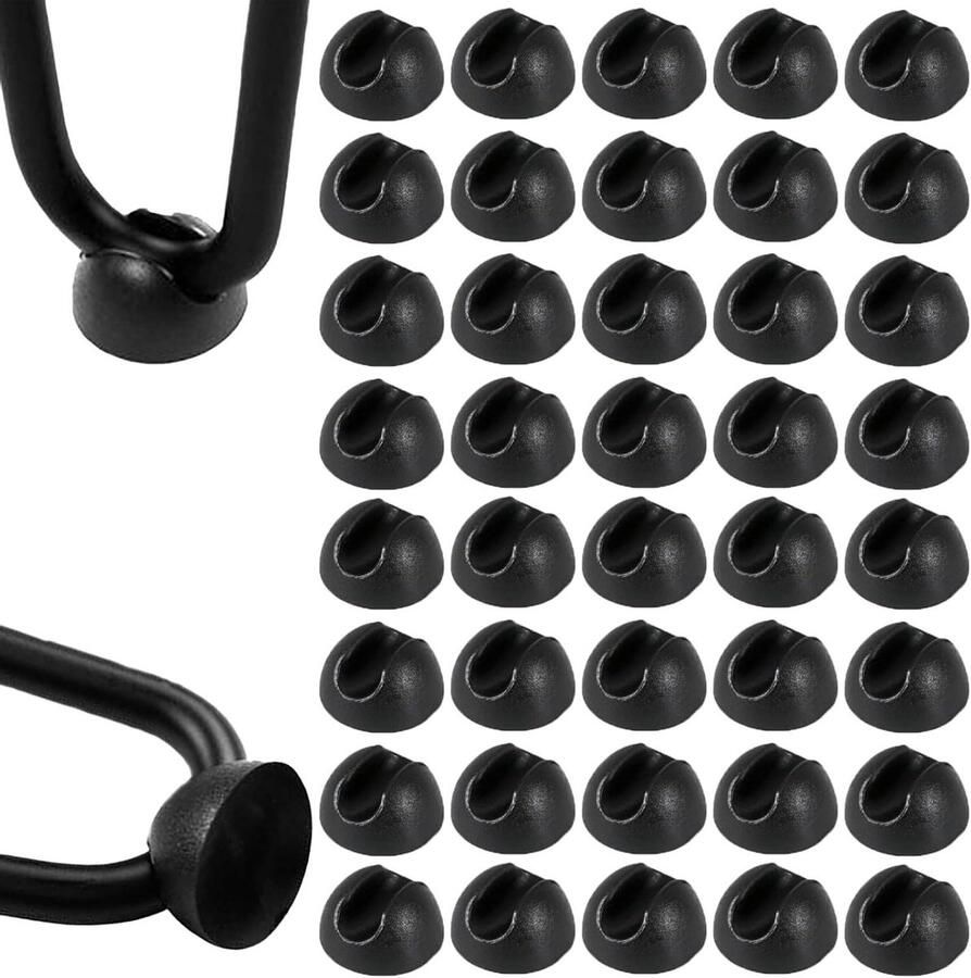 Allecto plus Set van 40 Zwarte Siliconen Haarspeld Tafelpoot Vloerbeschermers Stoel Eettafel Salontafel Tafelpoten Bescherming