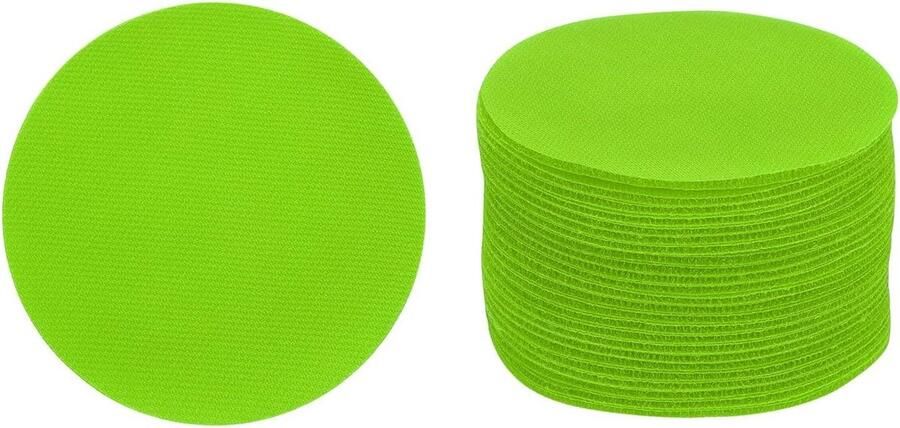 Allecto plus Set van 48 tapijtmarkeringen geschikt voor tapijt in de aula cirkelpunten voor kleuterleraren flexibele stoelen grasgroen