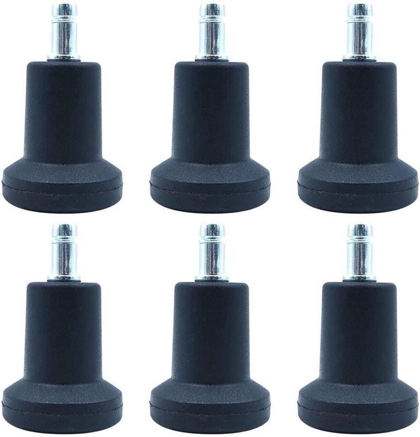 Allecto plus Set van 5 glijwielen voor bureaustoelen 11 mm x 22 mm zwart