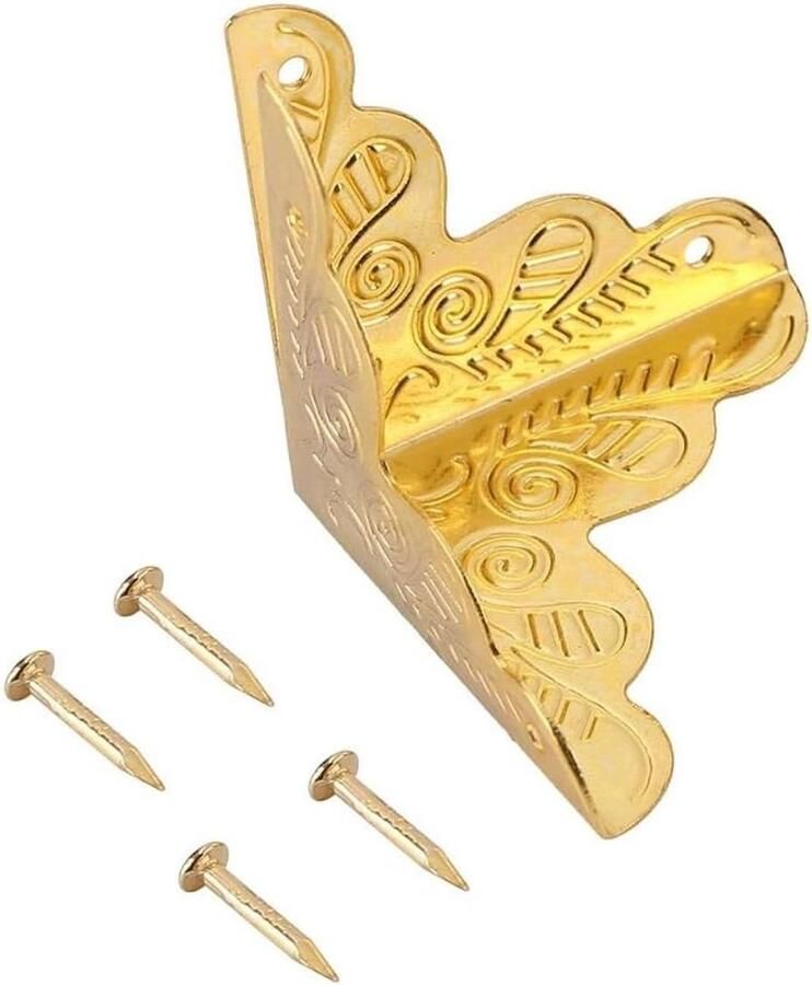 Allecto plus Set van 50 decoratieve hoekbeschermers voor metalen opbergdozen Gele bureaurandbeveiliging