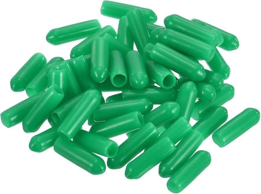 Allecto plus 50 stuks rubberen doppen 4 mm ID-doppen stoelpootbeschermers vloerbescherming donkergroen schroefdraad bescherming afdek doppen