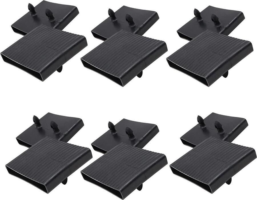 Allecto plus Set van 6 Bed Latten Houders voor Enkele en Dubbele Bedden Vervangende Plastic Caps Zwart Afmetingen 65mm x 9mm