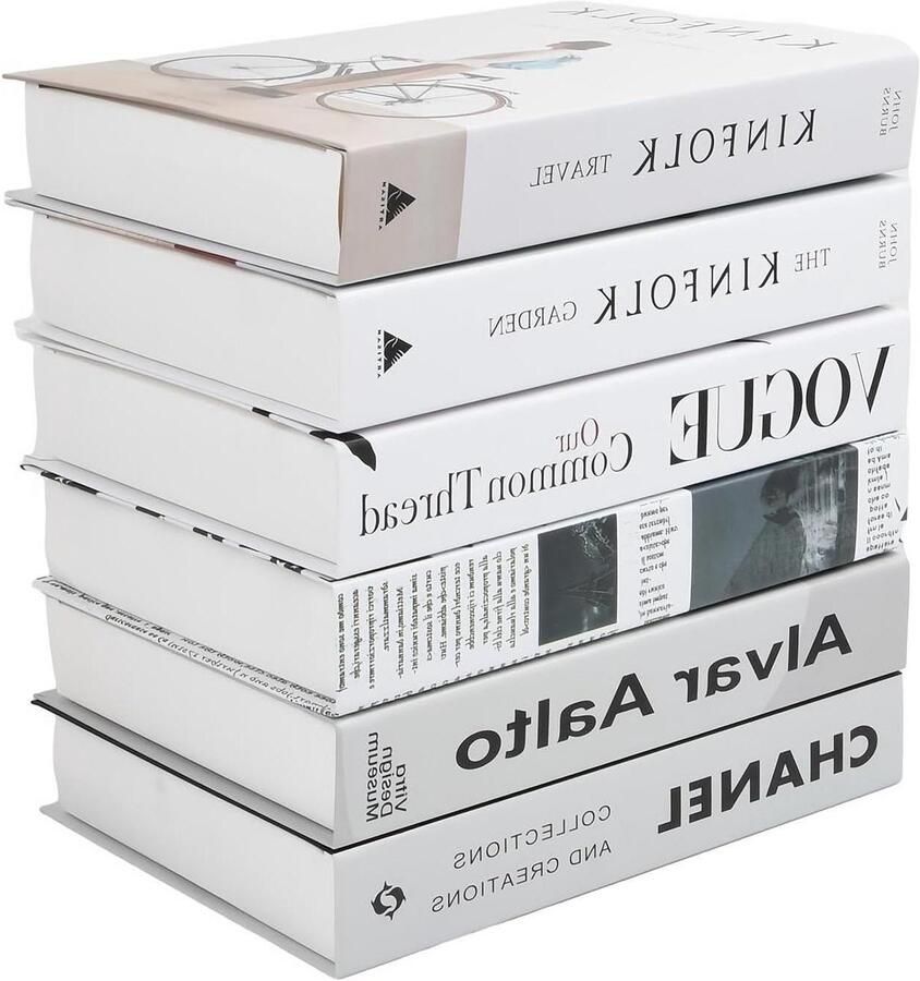 Allecto Plus 6 stuks decoratieve kunstboeken voor huiselijke sfeer Hardcover nepboekenset Opvouwbaar display voor tafel en plank