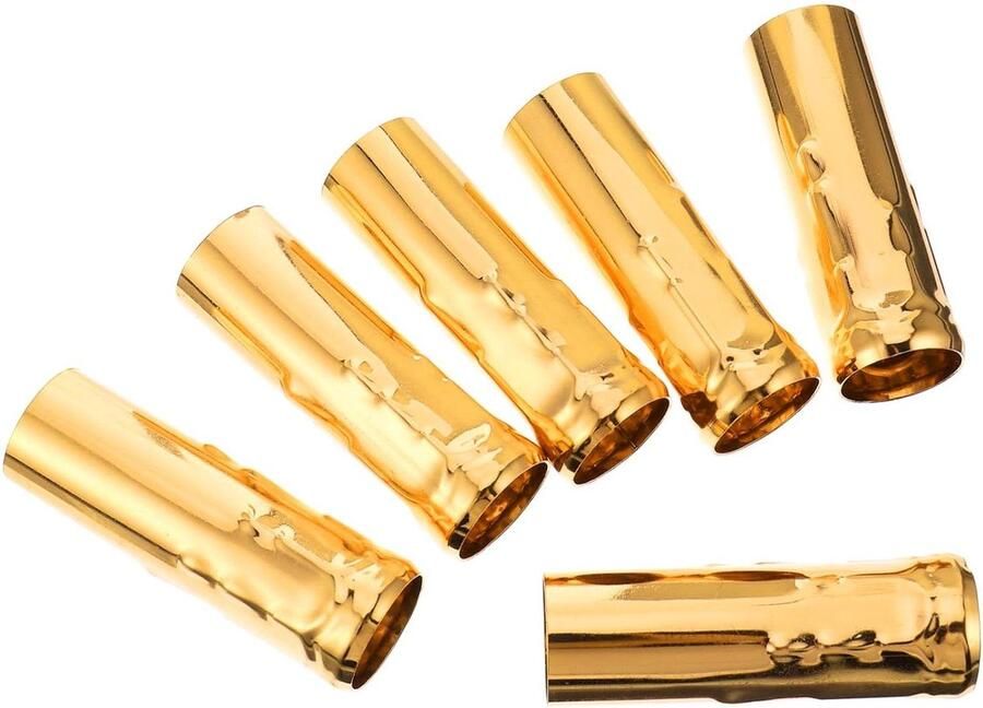 Allecto plus Set van 6 E14 kaarsenhouder hulzen voor metalen kroonluchter Gouden kandelaar afdekking