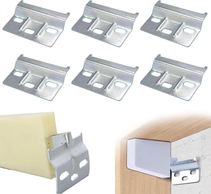 Allecto Plus Set van 6 Kast Hangers Kast Ophangrails Kast Houder Gegalvaniseerd 64 mm Voor Keuken Slaapkamer Badkamer Handig in Gebruik Praktisch voor Ophangen van Kasten