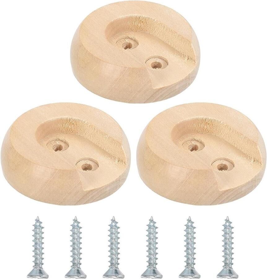 Allecto plus 6 stuks kledingstang houders met schroeven voor 25 mm stangen