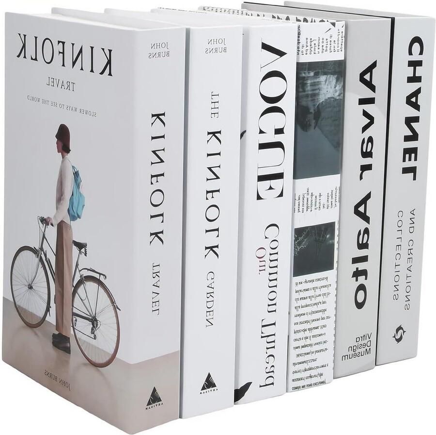 Allecto Plus Set van 6 stuks modieuze nepboeken voor huisdecoratie Moderne decoratieve boekenset voor salontafels en planken Boekenplankdecoraties voor een verfijnde sfeer