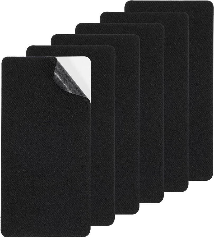 Allecto Plus Set van 6 waterdichte zelfklevende stofreparatiepatches Zwart Voor bank tent meubels ligstoel autostoel rugzak