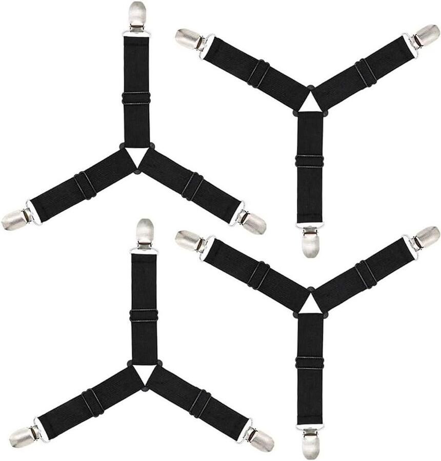 Allecto plus Set van 8 Elastische Clips voor Hoeslaken Bevestiging op Bed Matras Gripper voor Hoeklakens