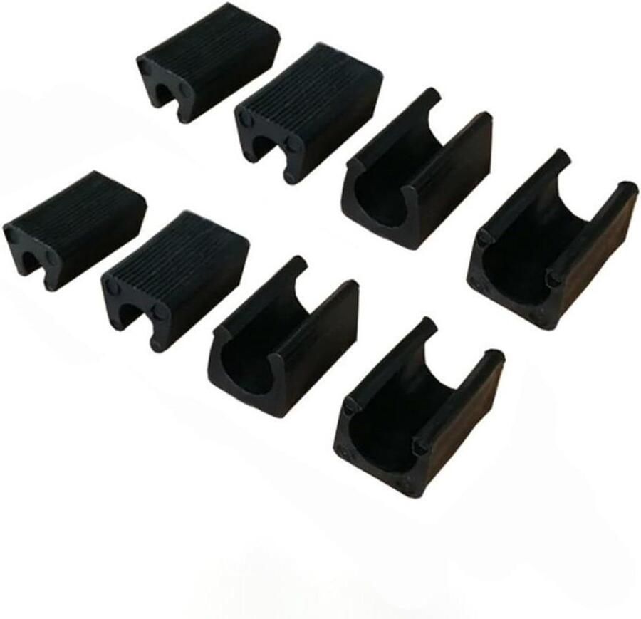 Allecto Plus Set van 8 U-vormige stoelpootdoppen Vloerbeschermers Antislip kunststof caps Voor ronde poten Boogstoel Zwart 16 mm Meubelbescherming Stoelaccessoires