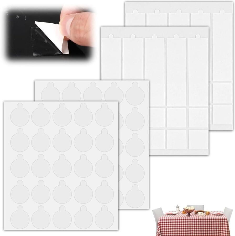 Allecto plus Set van 80 transparante tafelkleedklemmen in 3 vormen voor binnen- en buitenpicknicks