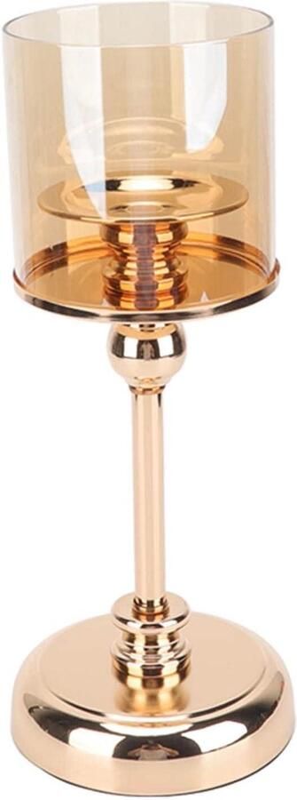 Allecto plus Set van Franse kandelaars voor champagne diner en decoratie Gouden en glazen houders voor bruiloft en tafel Ornament