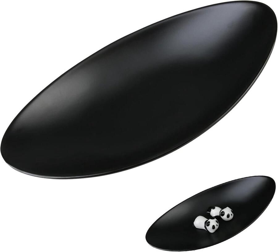 Allecto Plus Sieradendienblad Ovaal Zwart Sieraden Opbergcontainer Horlogebewaardoos Eettafel Decoratie