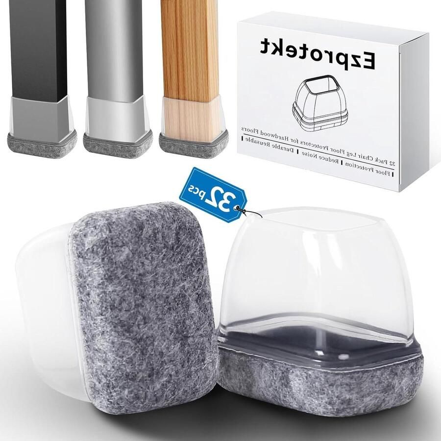 Allecto plus Siliconen vloerbeschermers voor stoelpoten 32 stuks geschikt voor 1 9 2 5 cm meubelpads vloerbeschermers voor harde vloeren tafelpootbeschermer bankpootbeschermers