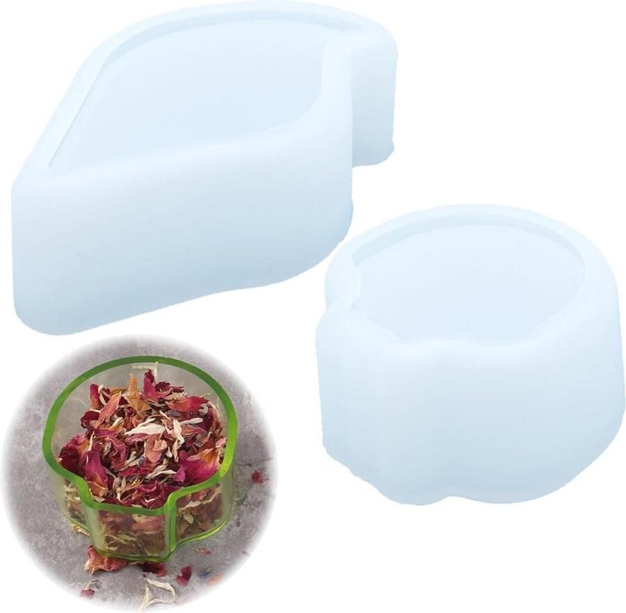 Allecto Plus Siliconen vorm voor bloempotten 2 stuks DIY vaas en bloempot bureau decoratie schelpvorm beton en epoxyhars knutselwerk klein formaat