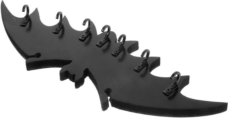 Allecto Plus Sleutelhaak met vleermuis design voor griezelig thema in huis kleerhanger wandkapstok voor kleding handdoekhaak van houtwijze muurdecoratieroggen