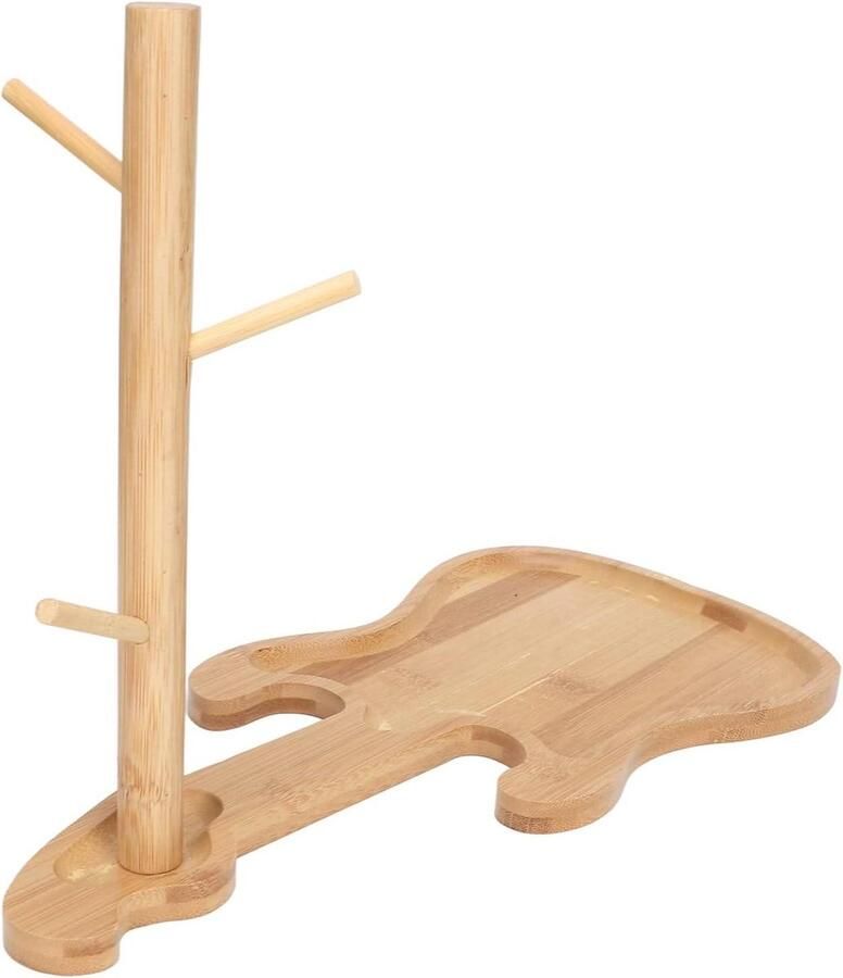 Allecto plus Sleutelschaal voor hal houten modern gitaarvormig basis sieraden sleutel opbergrek sleutel opberglade thuis bureau verwijderbaar decoratief opbergvak