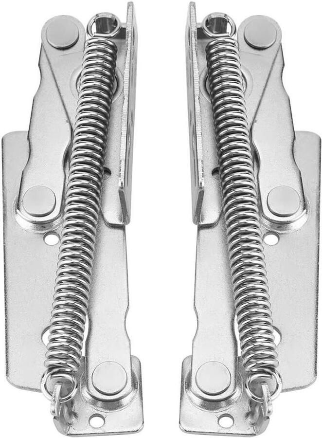Allecto Plus Staal Veerscharnier Set voor Kastdeur Duurzaam en Eenvoudige Installatie Lift Up Proof Geschikt voor Kast Garderobe 2 Stuks