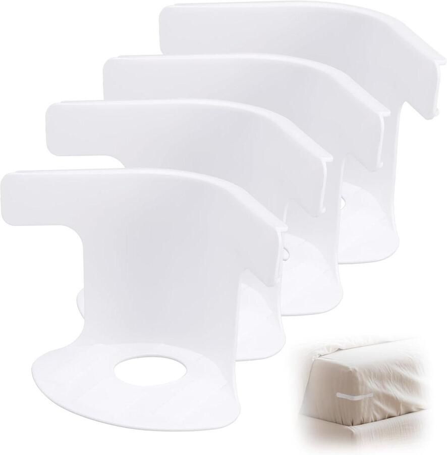 Allecto plus Stevige 4-delige Bed Hoek Lakenhouder Set voor Alle Bedmaten Wit