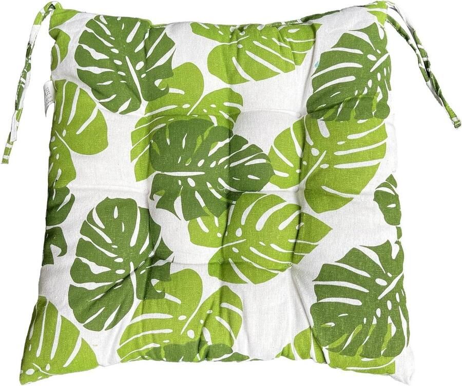 Aanpassing titel: 40 x 40 x 8 cm Groen Palmbladpatroon Katoen Linnen Stoelkussen voor Tuinstoel Keukenstoel Eetkamerstoel Binnen en Buiten Stoelkussen 1 Stuk (Palmblad)