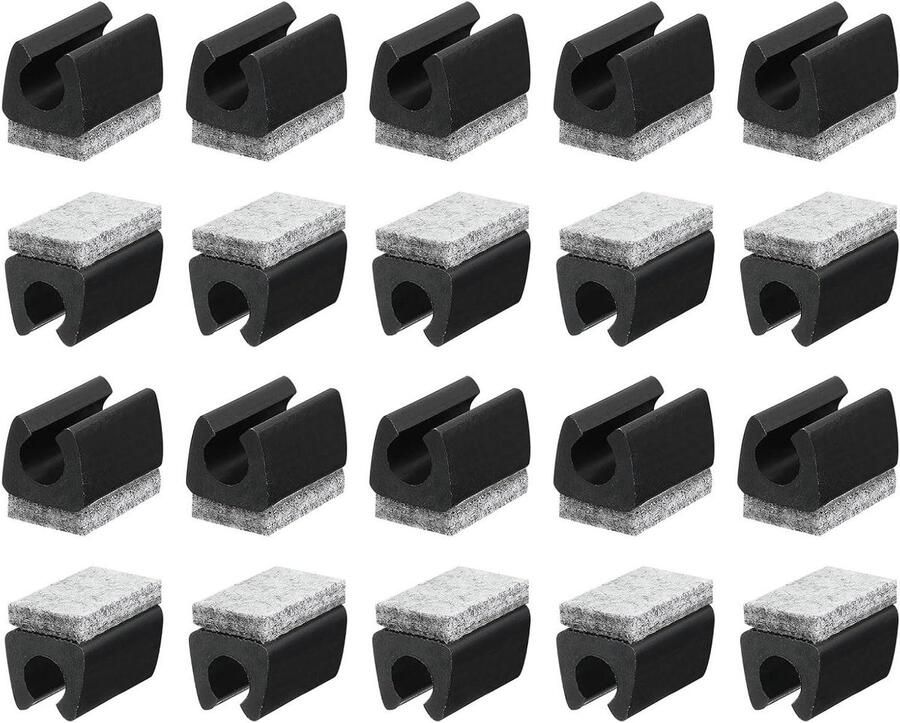 Allecto plus Stoelpoot-puntdoppen met viltkussens voor metalen buispoten 20 stuks