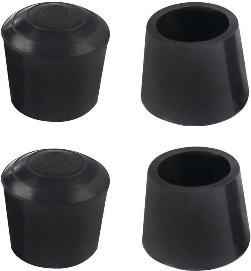 Allecto plus Stoelpootdoppen set van 4 rubberen beenmutsen voor meubelstoel zwart 19 mm 3 4 voorkomen krassen