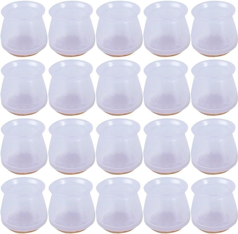 Allecto Plus Stoelrubbers voor ronde stoelen 20 stuks Verdikte viltglijders Stoelpootdoppen Stoelpootbeschermers Meubels Houten vloeren Diameter 14-20 mm
