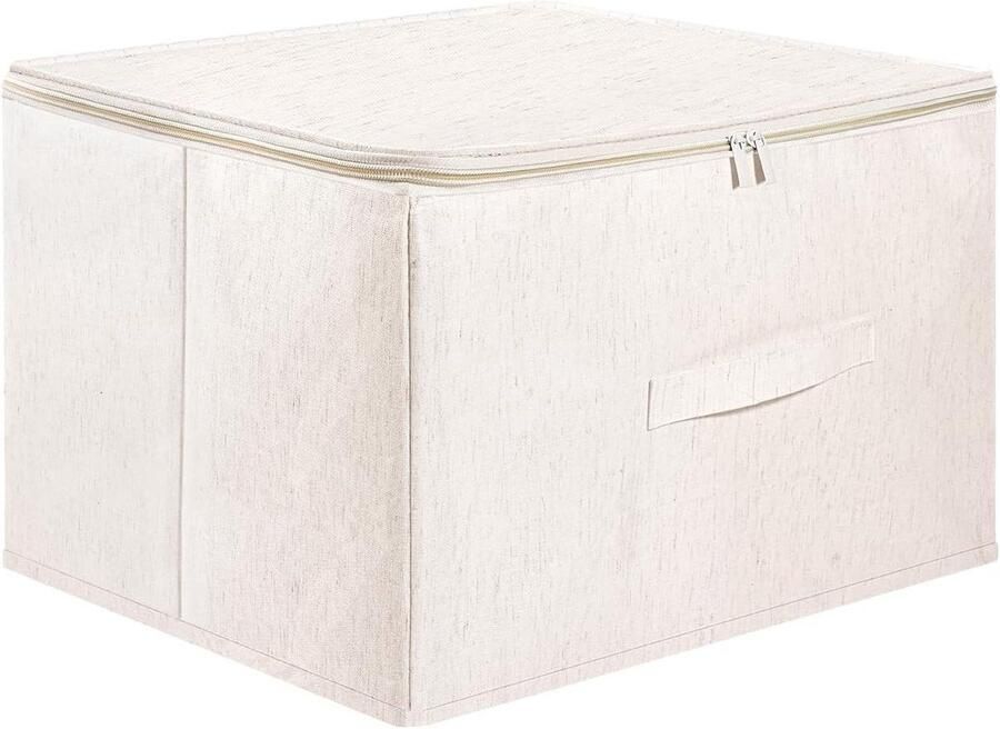 Allecto Plus Stoffen Opbergdoos Met Deksel en Kapstok 41 Liter Grijs Roze Praktische Garderobebox 45 x 35 x 26 cm