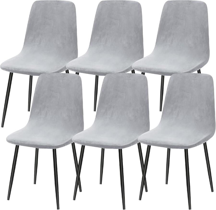 Allecto plus Stretch fluwelen stoelhoezen set van 4 6 Universeel Eames stoel Eetkamerstoelen overtrek Afneembaar Wasbare stoelen bescherming Keuken Bruiloft