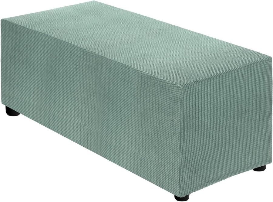 Allecto plus Oversized Vierkante Poefhoes met Elastiek voor Voetenbank Stretch Ottomaan Overtrek voor Woon- en Slaapkamer Geschikt voor Lengte 130-160 cm X-Large