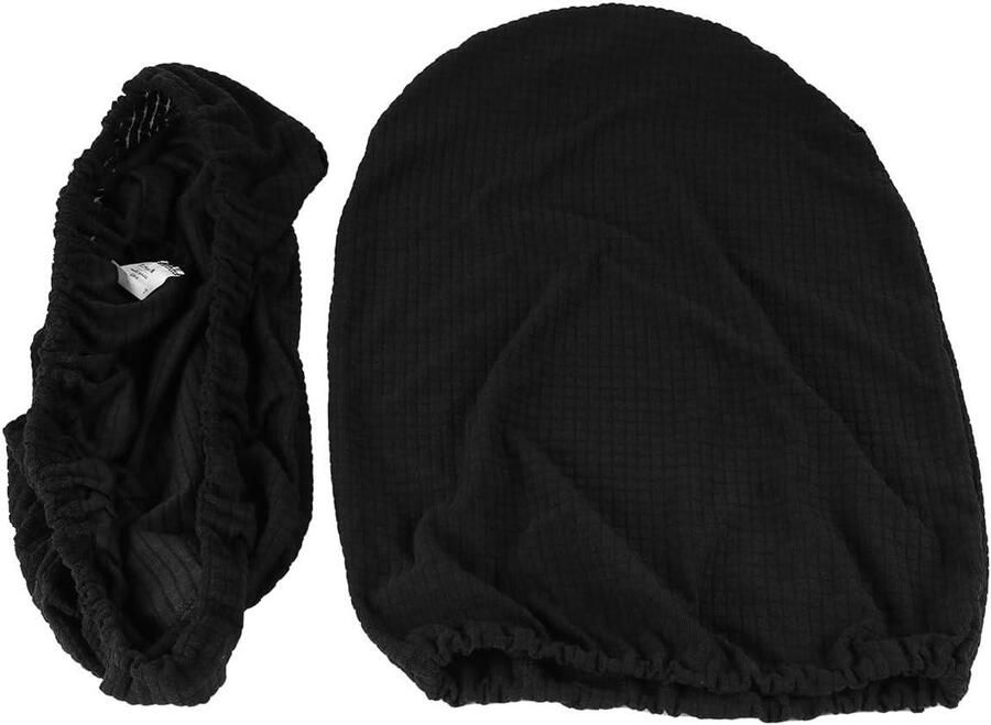 Allecto plus Stretch Stoelhoes voor Bureau Zitkussen Zwarte Premium Stof Comfort & Bescherming Computer Accessoire