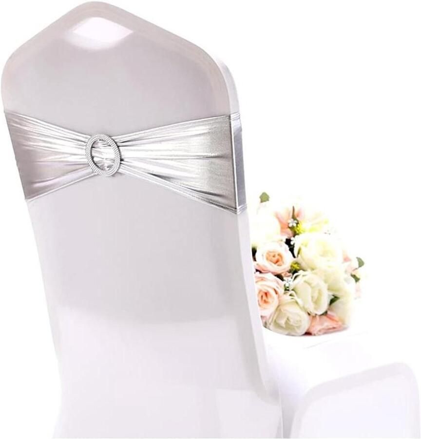 Allecto plus Stretch stoelstrikken voor grote evenementen 10 stuks elastisch en decoratief ideaal voor bruiloften feesten en hotels