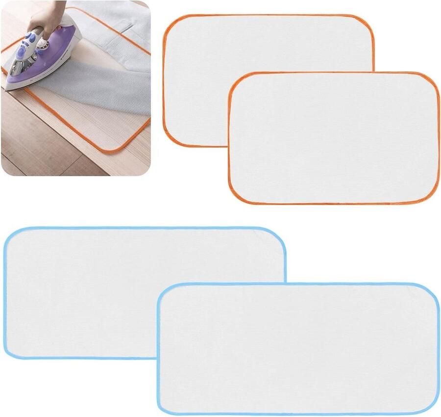 Allecto Plus Strijkdoek Mesh 4 Stuks Beschermende Netto Doek voor Stoom Persen op Tafelblad