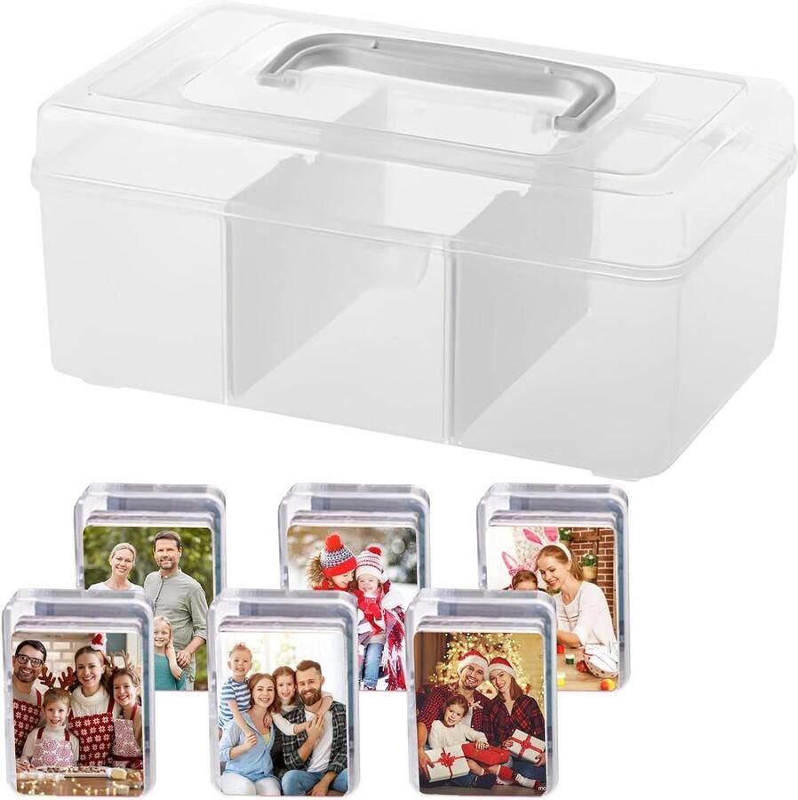 Allecto Plus Systeemkaartenbox met doorzichtige deksels en 6 opbergdozen Organisatie voor op het bureau