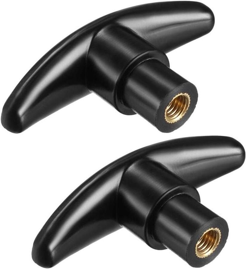 2 stuks Zwarte T-knop Ladekast Greep Metaal Inzet Binnendraad M8 Diameter Set van 2 Duurzaam en Stijlvol