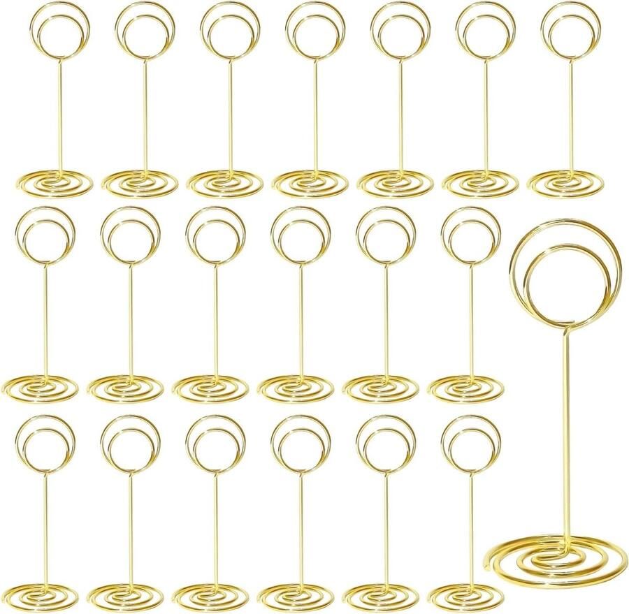 Allecto plus Tafel nummerhouders set van 20 ronde kaarthouders tafeldecoratie goud ideaal voor bruiloften feesten en kantoor 35 x [inclusief 2-3 relevante zoekwoorden]