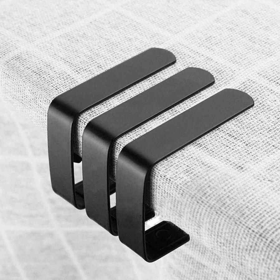 Allecto Plus Tafelkleedclips Roestvrij Staal Antislip Elastisch Buiten Restaurant Feesten Zwart Tafelkleed 4 Stuks