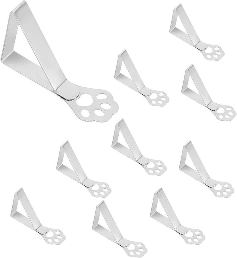 Allecto plus Tafelkleedclips voor dikke tafels roestvrij staal weerbestendig 10 stuks Geschikt voor tuintafels restaurant camping kattenklauwen