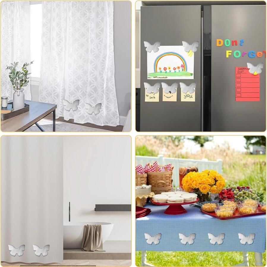 Allecto plus Tafelkleedgewichten 8 stuks met magneet vlinders Tuinaccessoires Zwaar tafelkleden gewicht Buiten gebruik